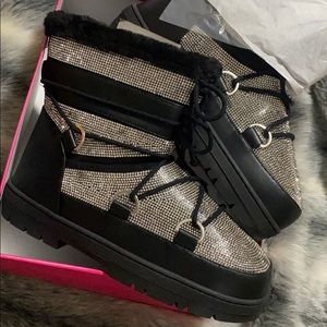 Rhinestone cold weather boots